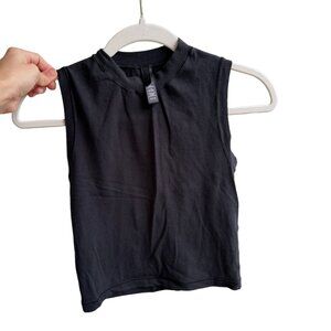 Skims Mock Neck Black Tank Top